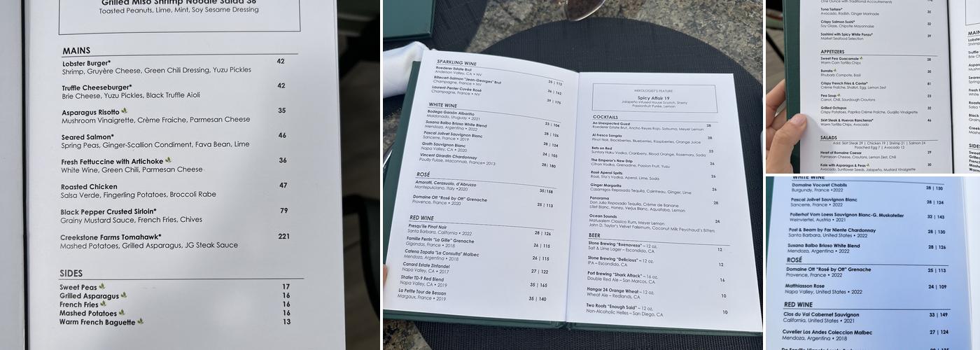 The Rooftop Beverly Hills Menu