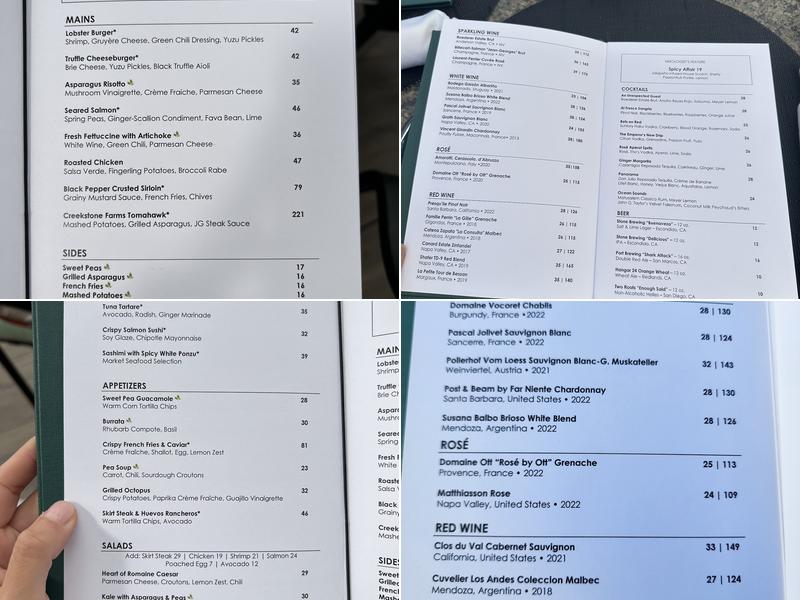 The Rooftop Beverly Hills Menu