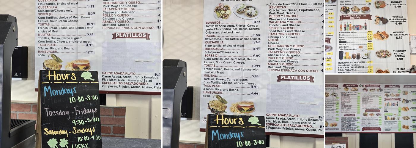 Yoly’s Taqueria & Pupuseria Menu