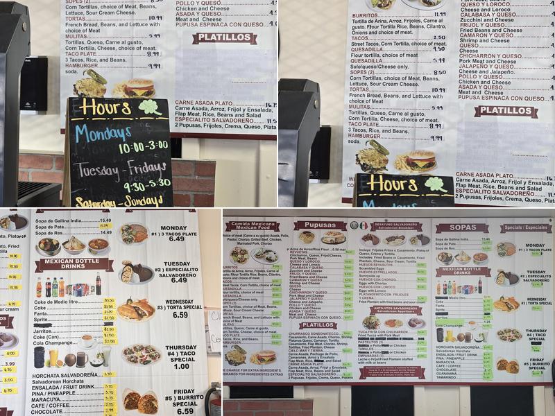 Yoly’s Taqueria & Pupuseria Menu