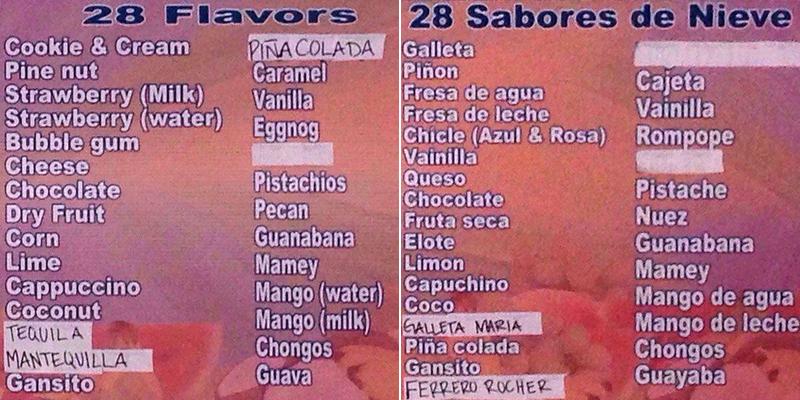 United Paleteria Y Neveria Menu