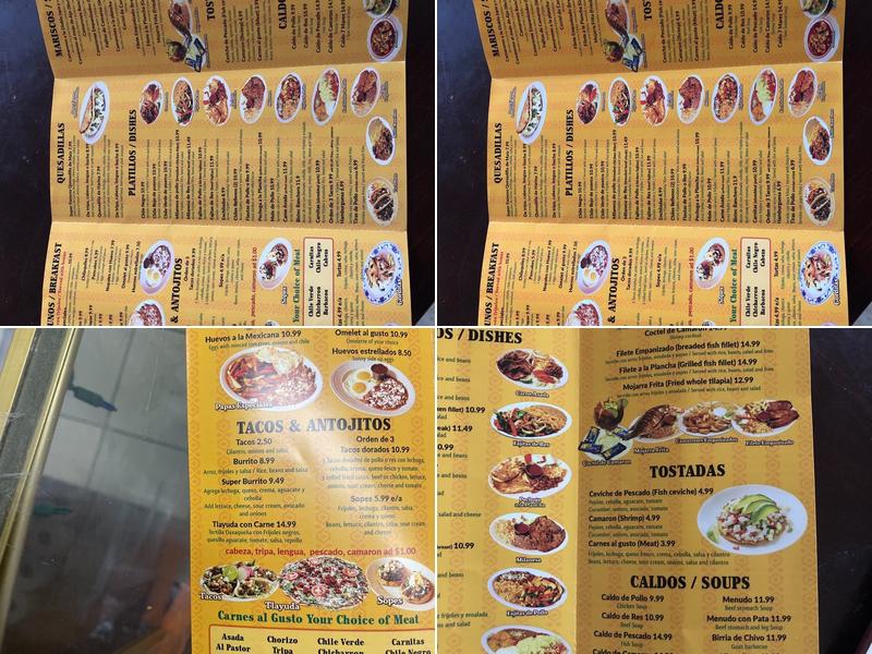 Taqueria Comidas Sabrosas Menu