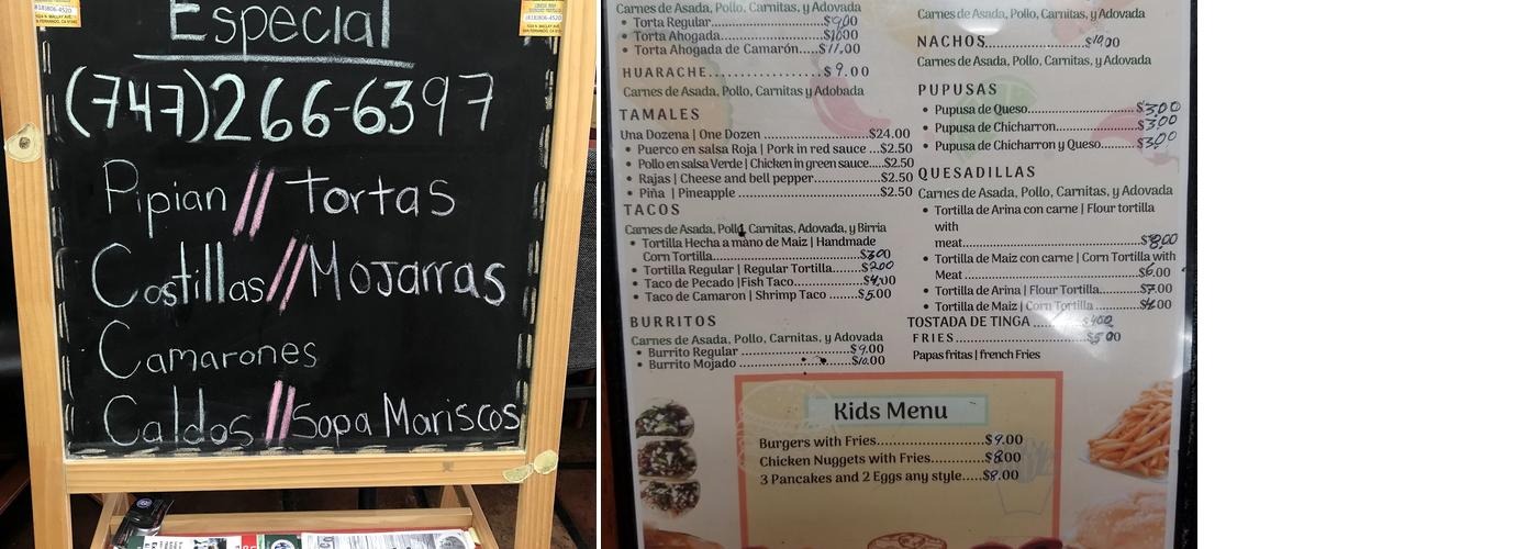 Viva Jalisco Menu
