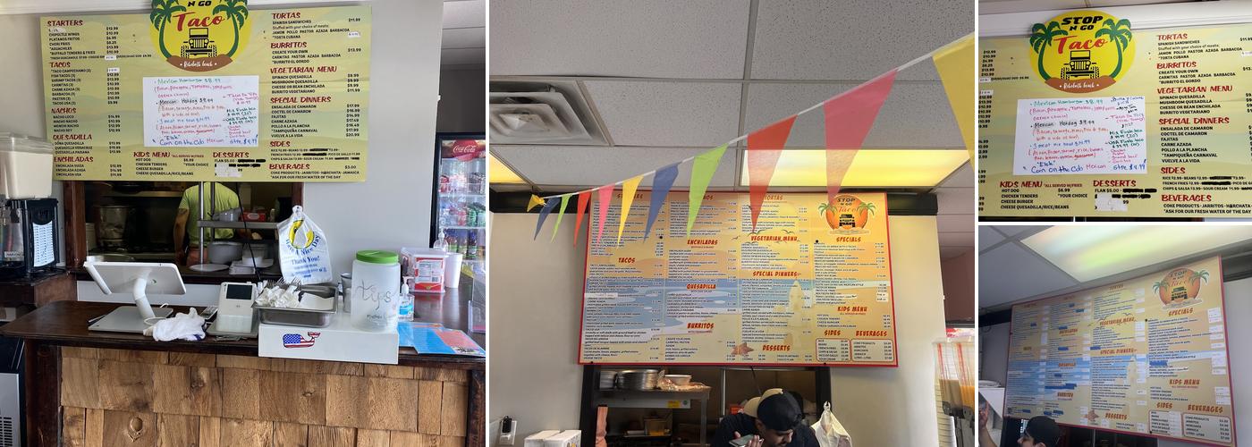 Stop N Go Taco Menu