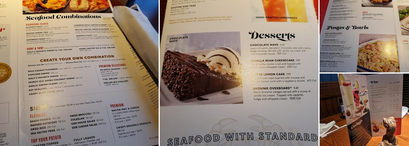 Red Lobster Menu