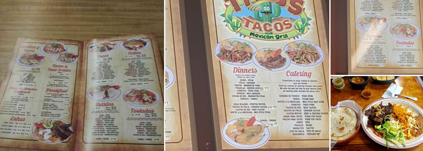 El Monte Taco Menu