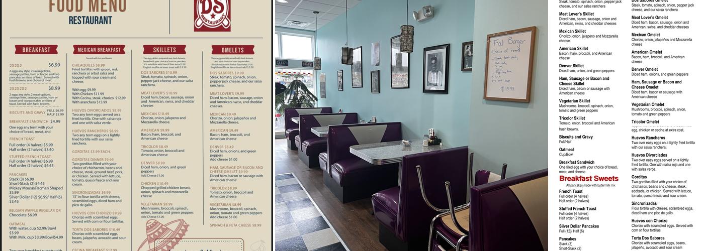 Dos Sabores Menu