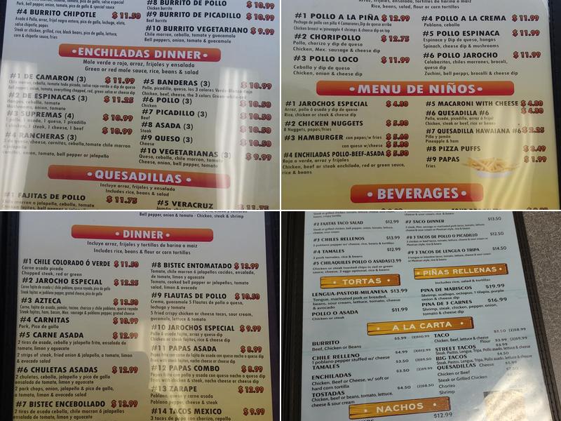 El Jarochito Menu