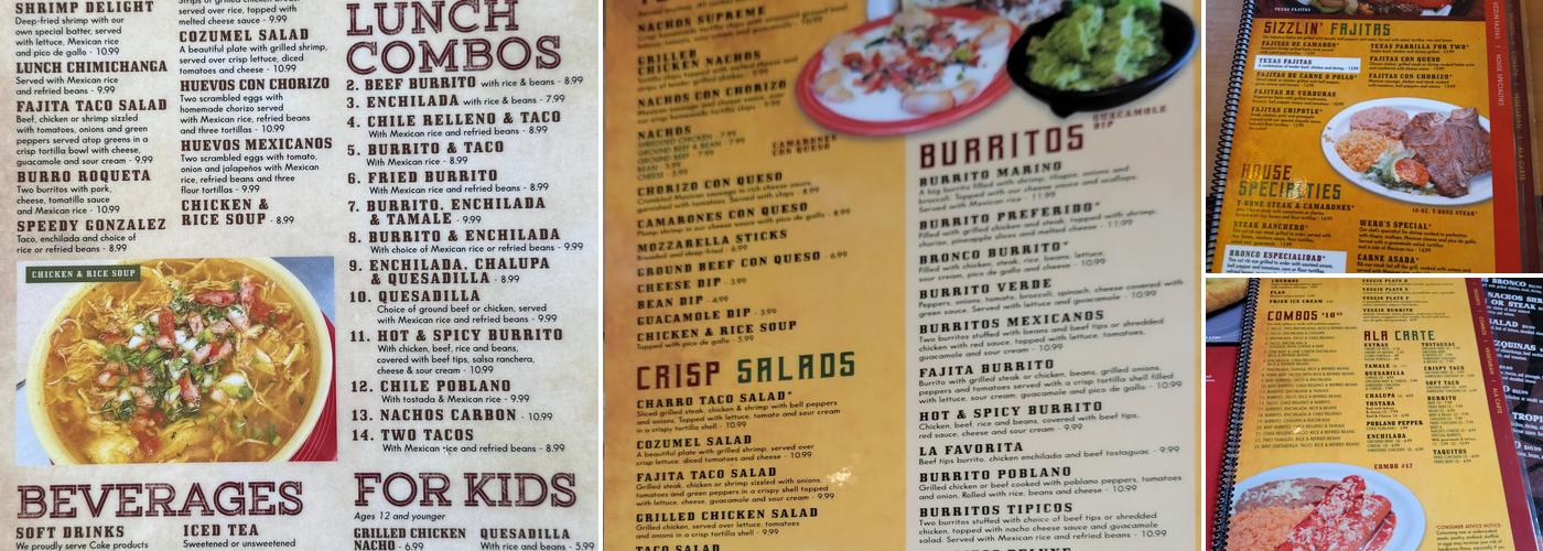 El Bronco North Menu