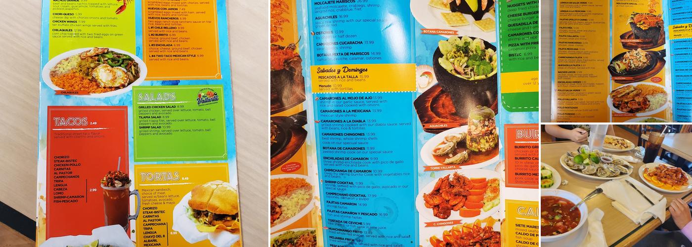 New Vallarta Taqueria & Mexican Seafood Menu