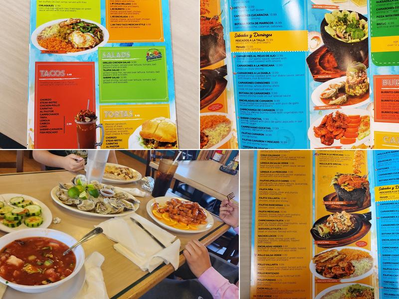 New Vallarta Taqueria & Mexican Seafood Menu