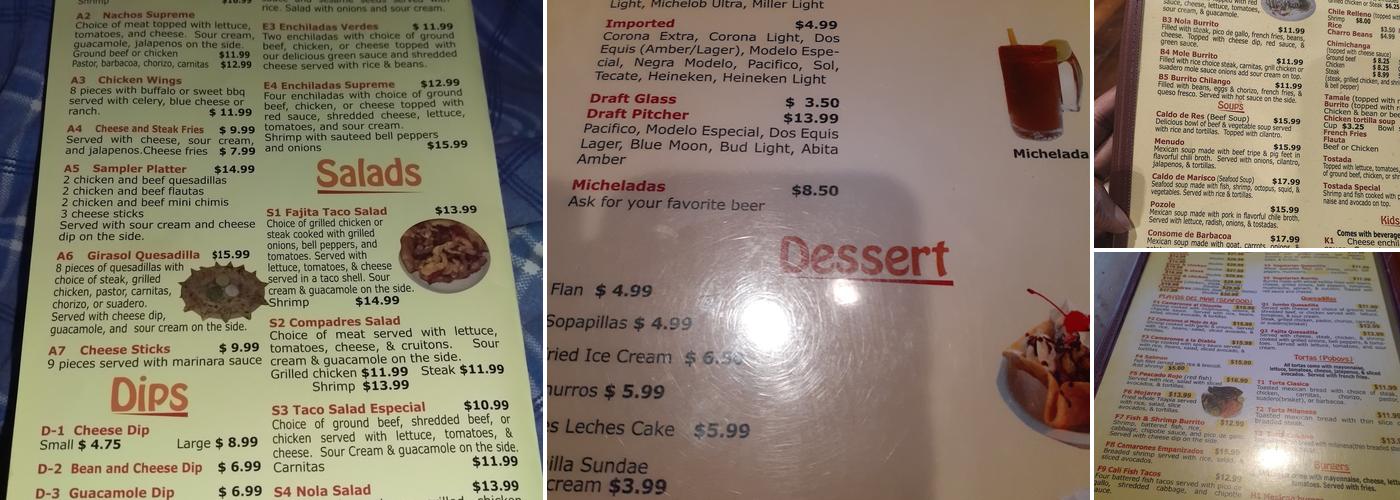 Los Compadres Menu