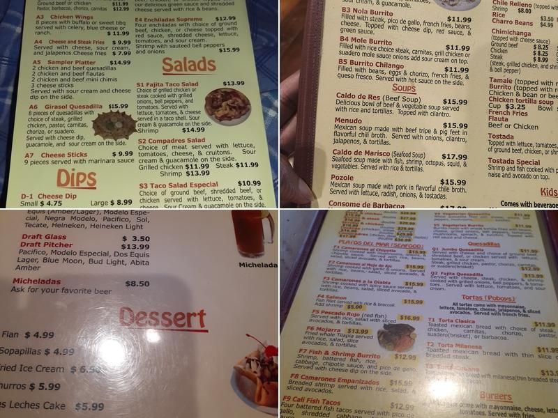 Los Compadres Menu