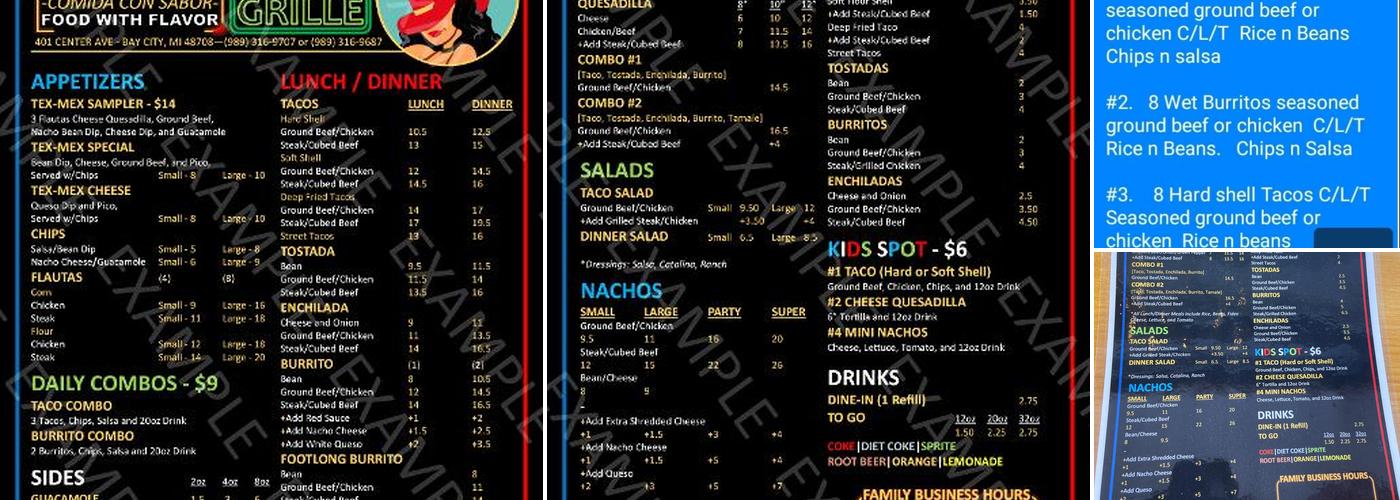 Tex Mex Grille Menu