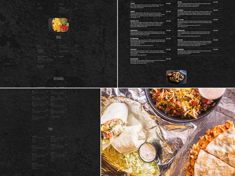 Global Quesadilla Company Menu