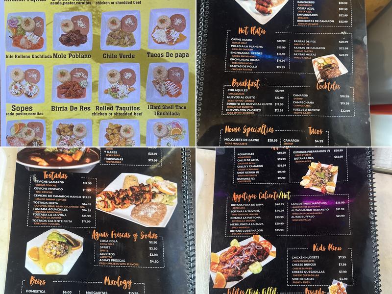 Mariscos La Jaiva Menu