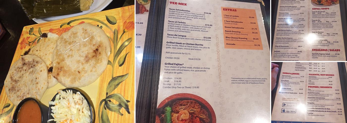 Pupusas Express Menu