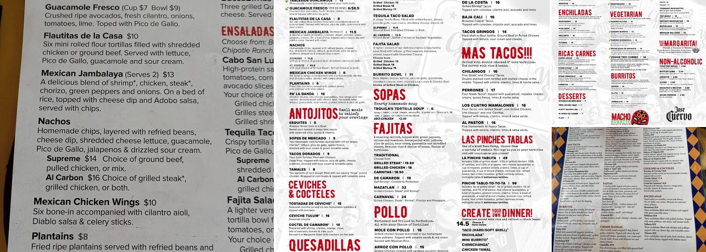 Señor Tequila's Ashburn Menu