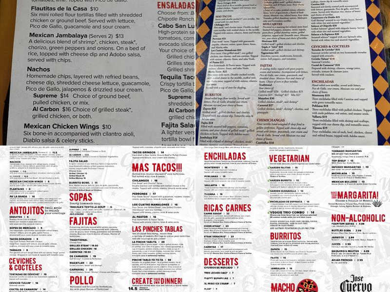 Señor Tequila's Ashburn Menu