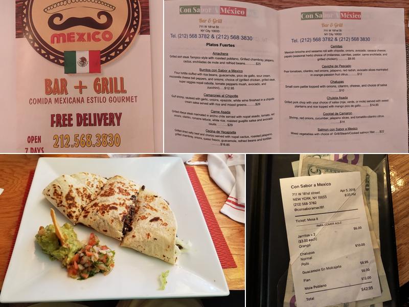 Con Sabor A Mexico Menu