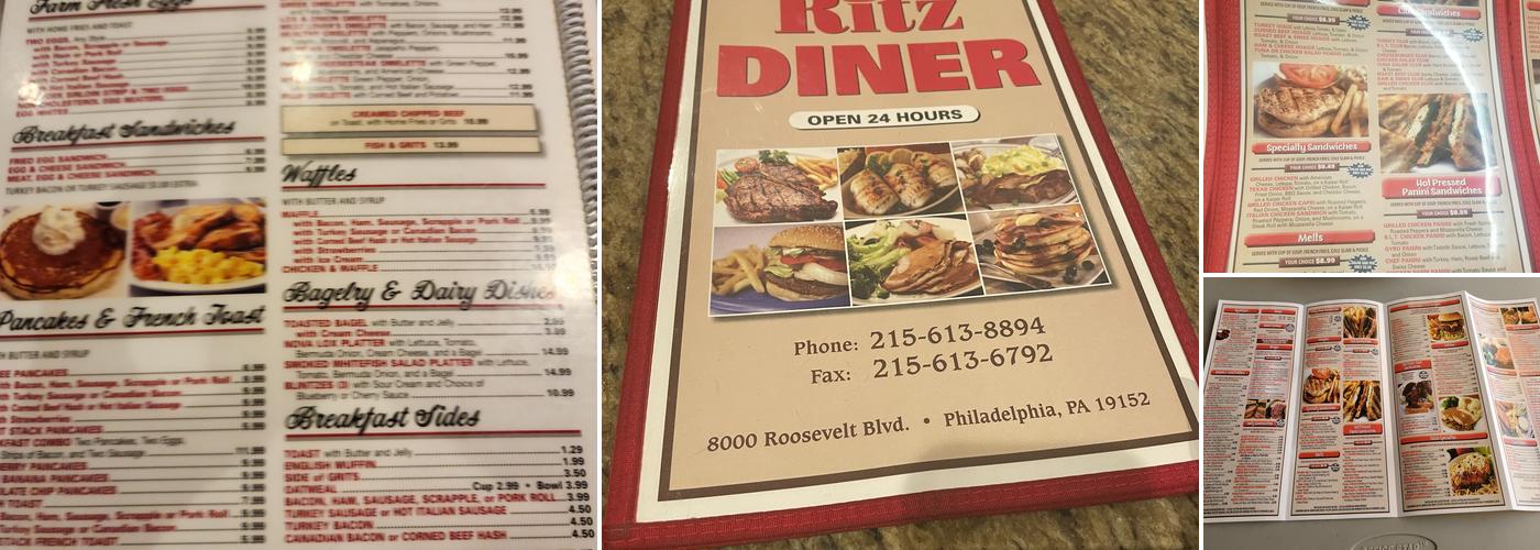 RITZ Diner Menu