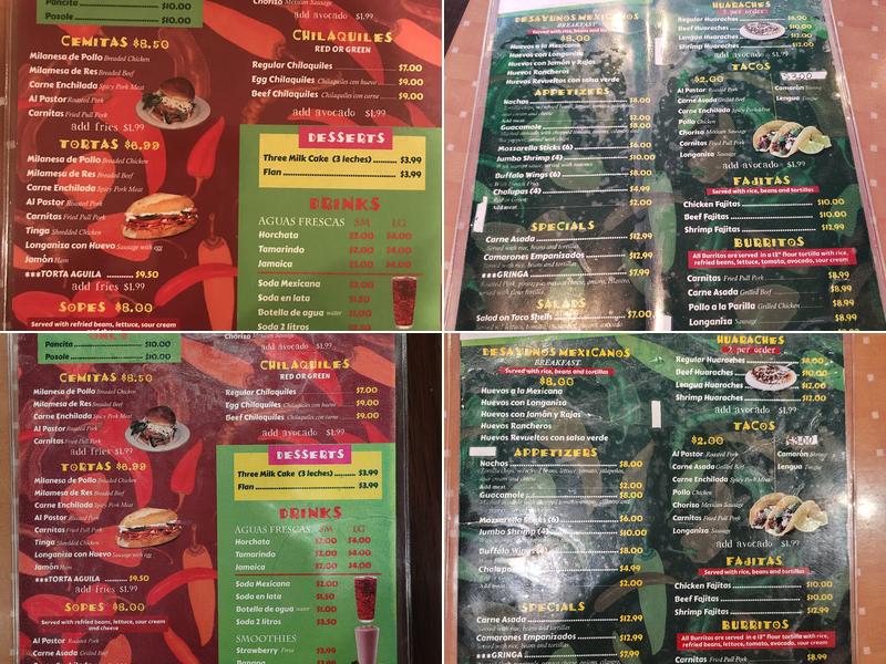 Jalapeño Mexican Restaurant Menu