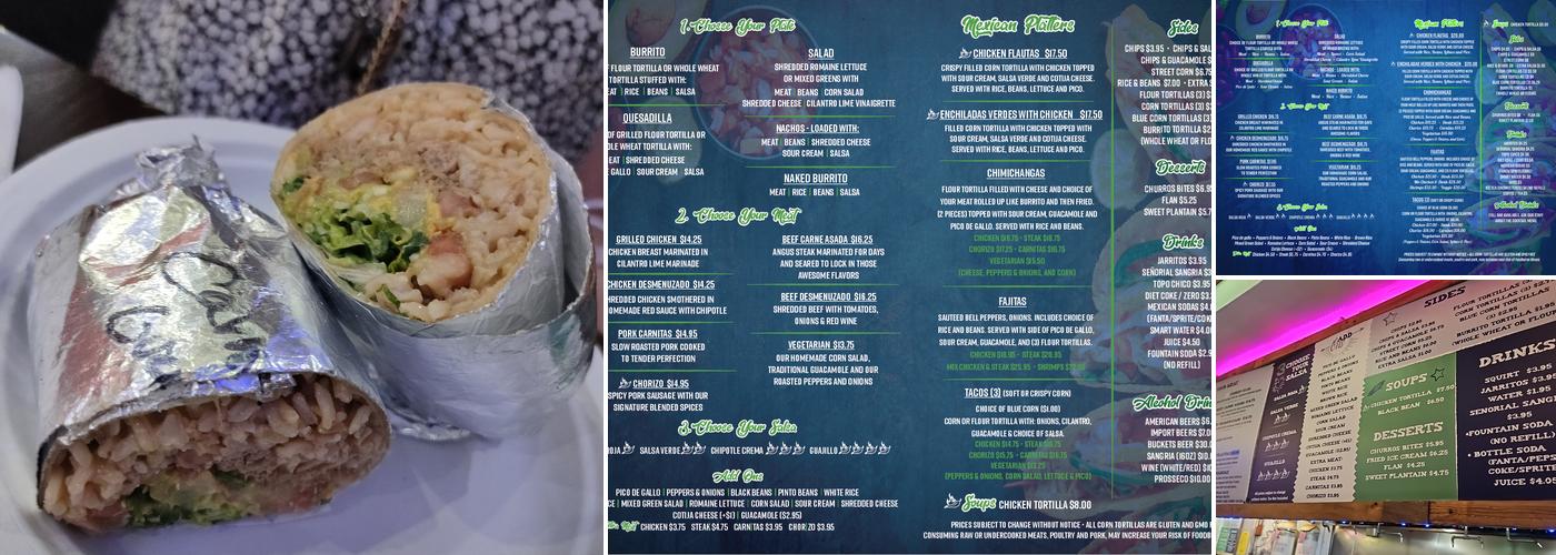 Blue Maiz Menu