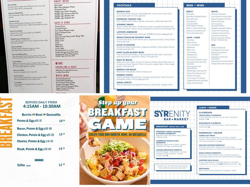 Middle Ages Licensed Location @ Hancock International Airport Menu