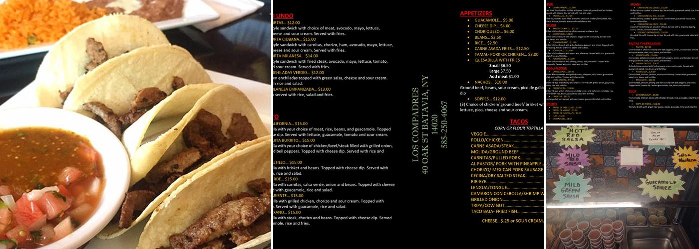 Los Compadres Mexican Taqueria in Batavia Menu