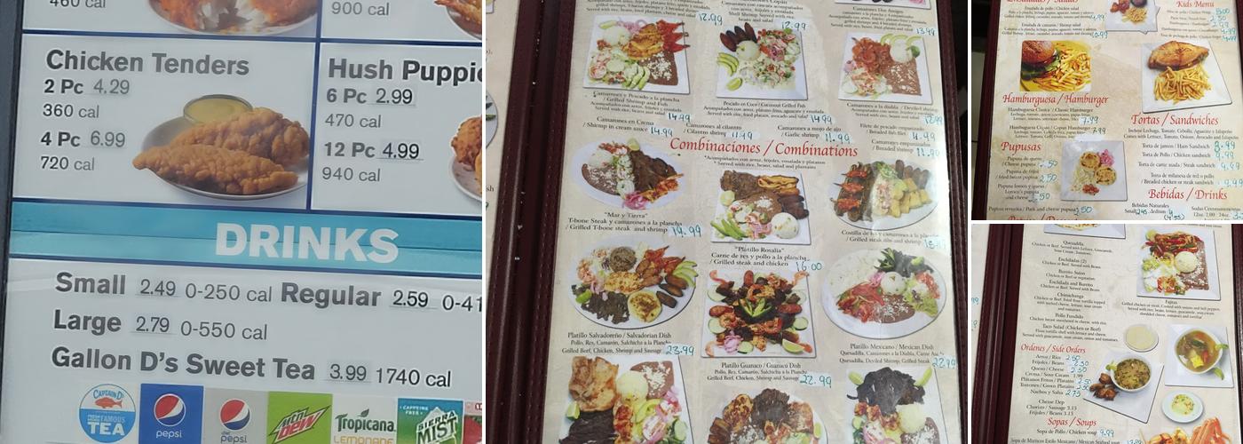 Copan Restaurant Menu