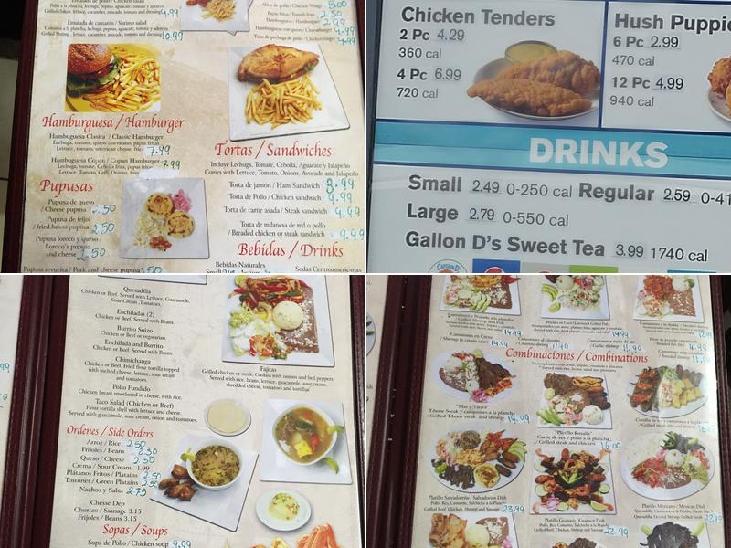 Copan Restaurant Menu