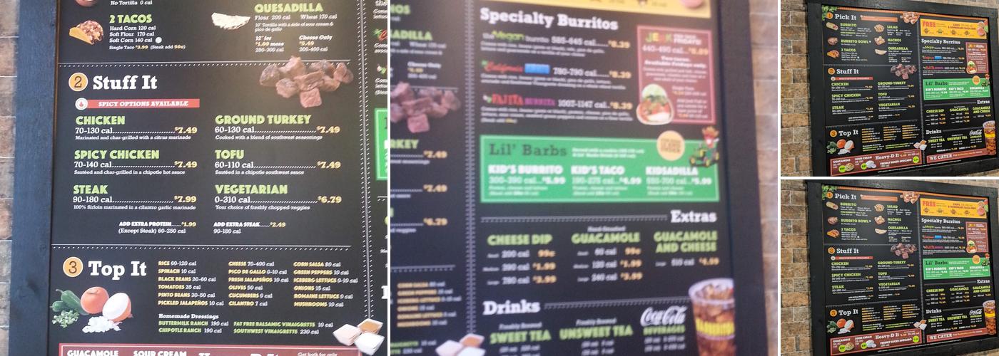 Barberitos Menu