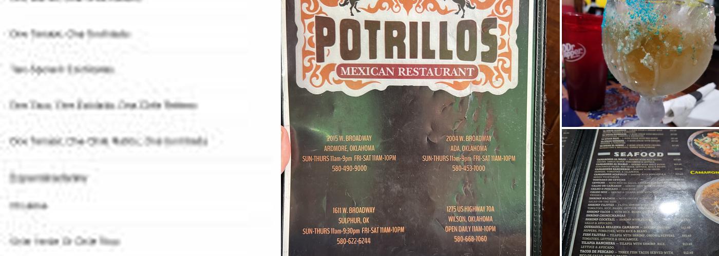 Potrillos Mexican Restaurant Menu