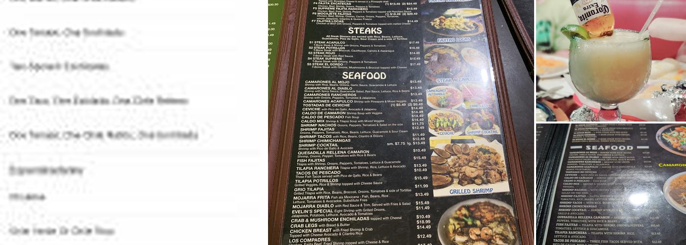 Potrillos Mexican Restaurant Menu
