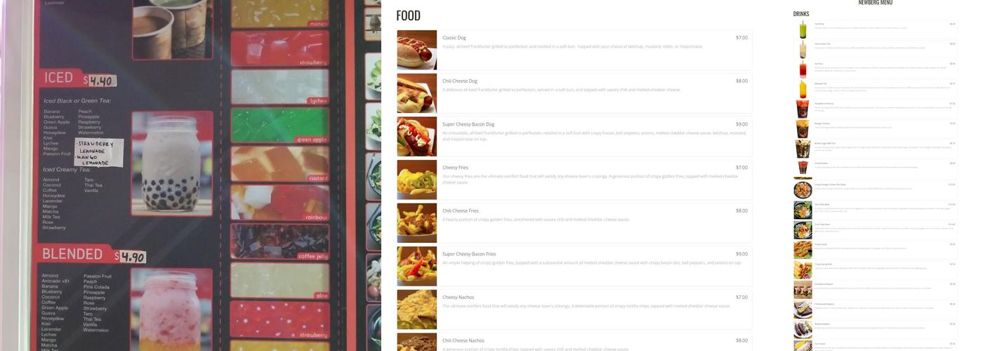 Bobablastic Menu