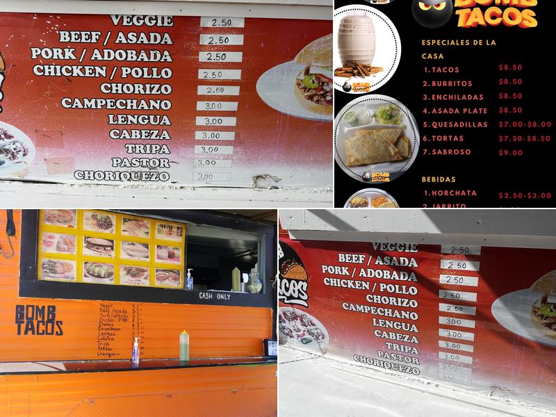 Bomb!! Taco Shop Menu