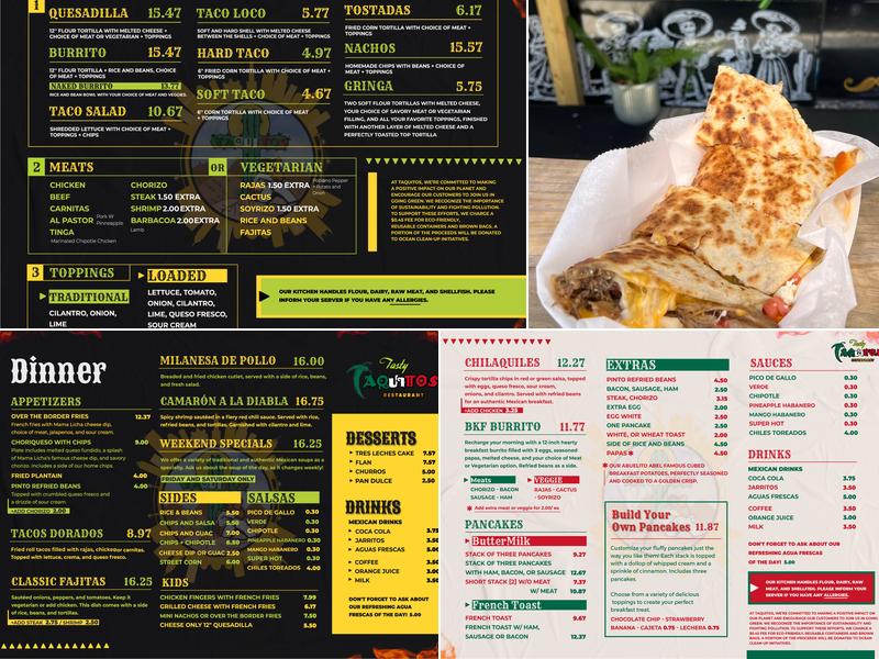 Tasty Taquitos Menu