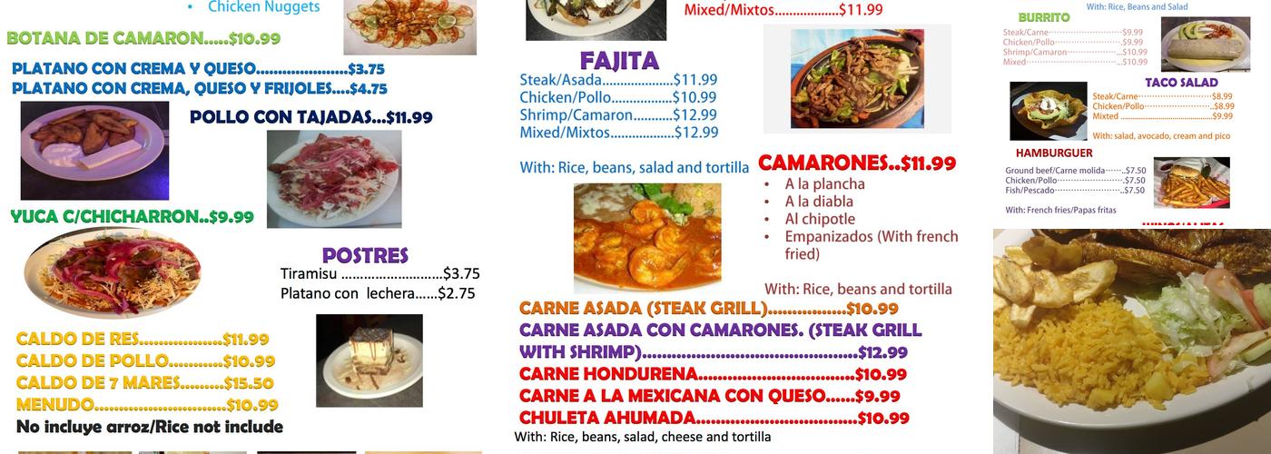 Amigos Restaurant Menu