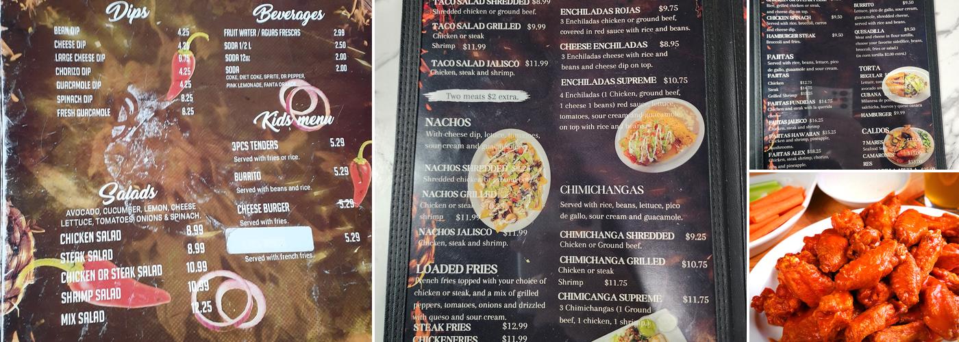 Alex's Tacos & Wings Menu