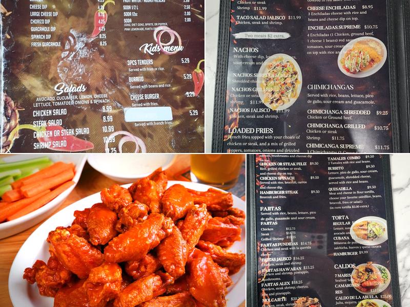 Alex's Tacos & Wings Menu