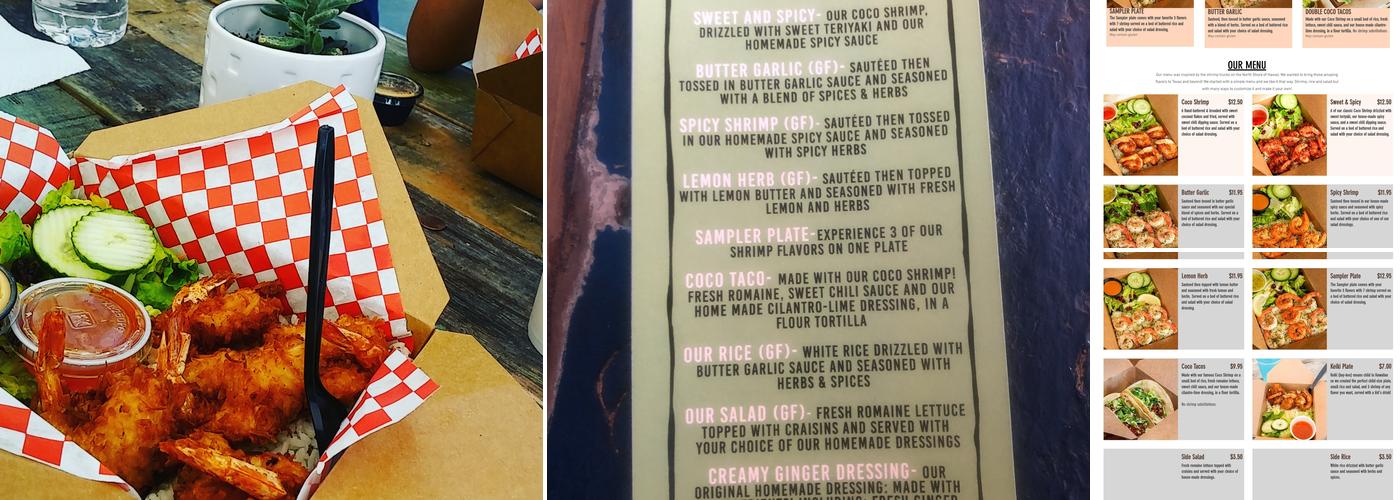 Coco Shrimp Menu