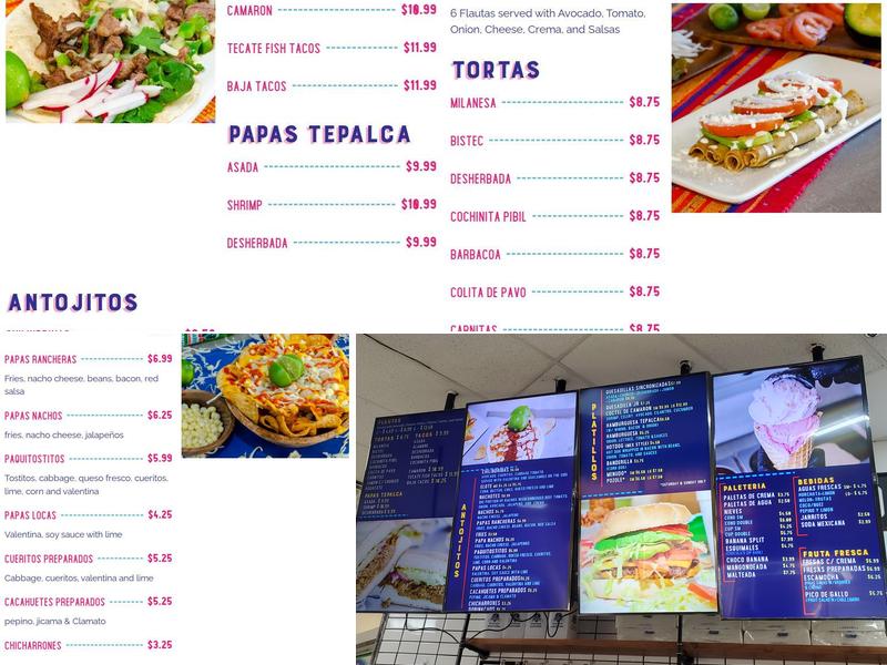 Flautas y Paleteria Tepalca Menu