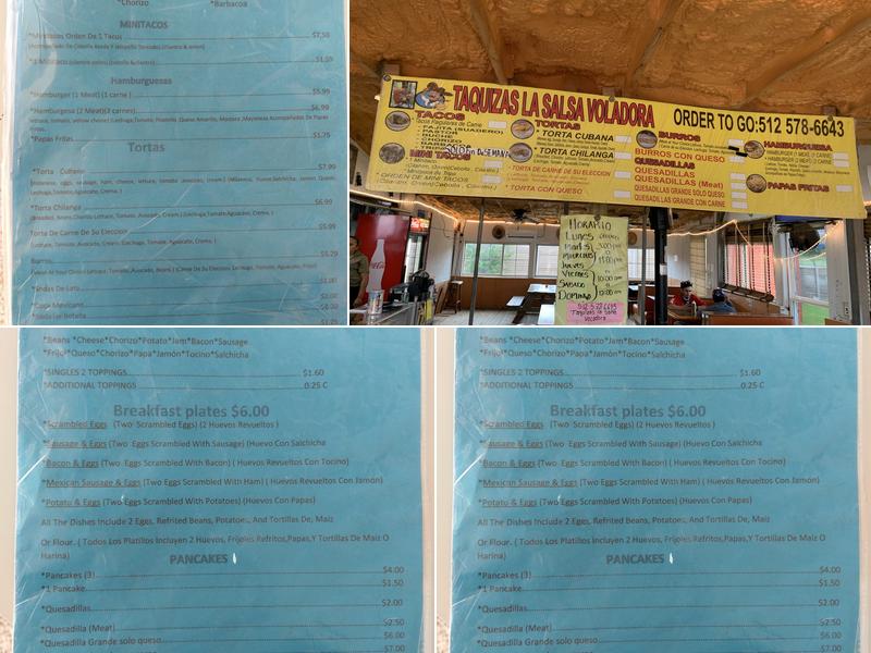 Taquizas La Salsa Voladora Menu