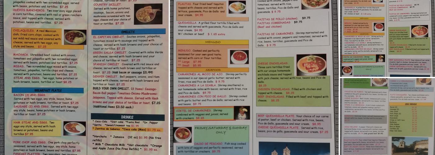 Mi Mexico Restaurant Menu