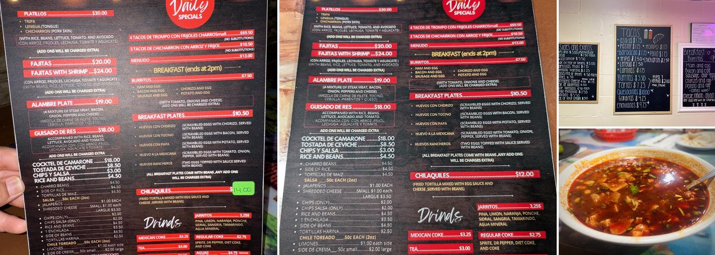 Taqueria Ruby Menu