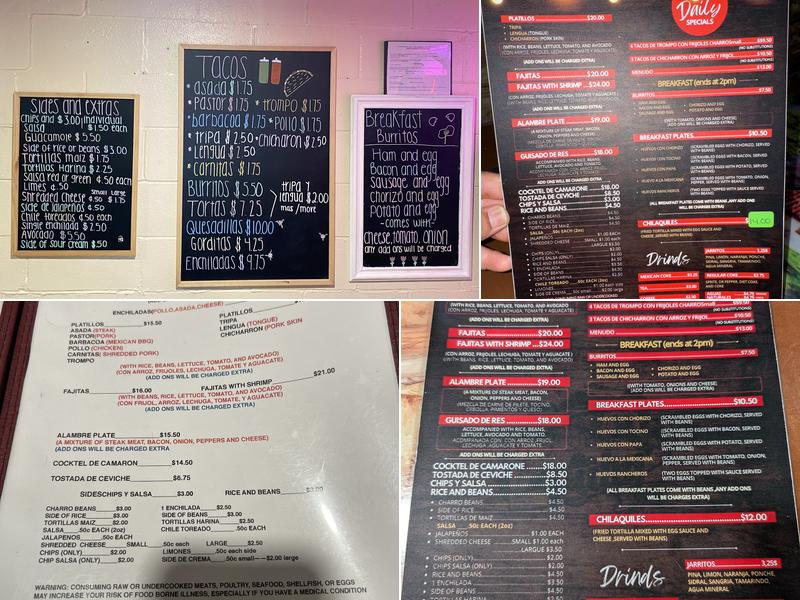 Taqueria Ruby Menu