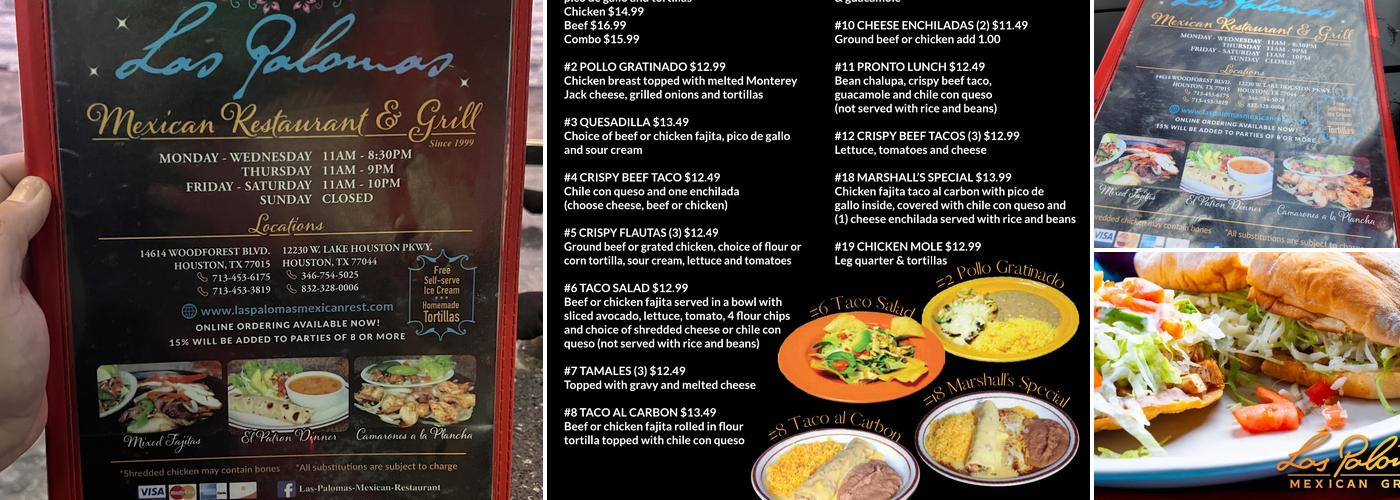 Las Palomas Mexican Grill Menu