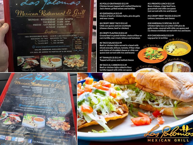 Las Palomas Mexican Grill Menu