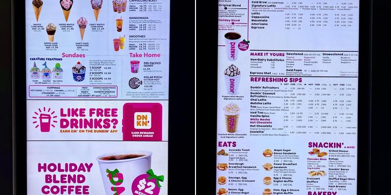 Dunkin' Menu