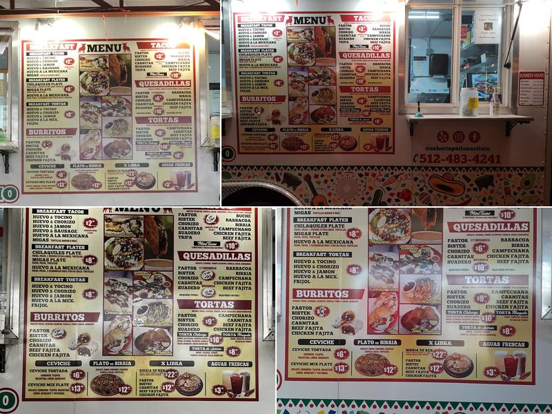 Sabor Tapatio Menu